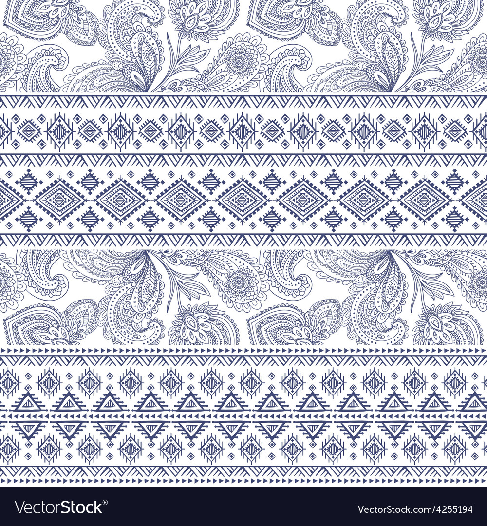 Tribal vintage ethnic seamless Royalty Free Vector Image