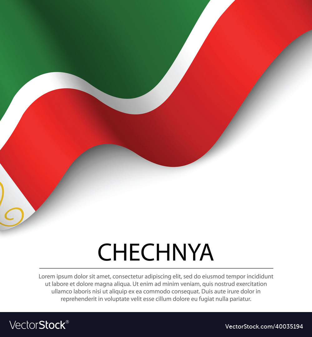 Waving flag of chechnya is a region russia Vector Image