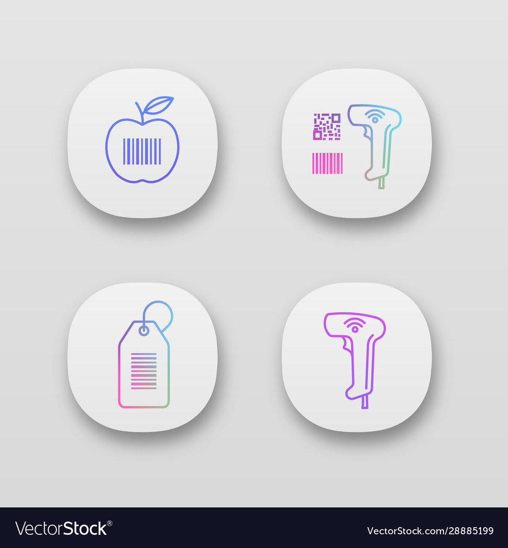 Barcodes app icons set vector image Barcodes app icons set