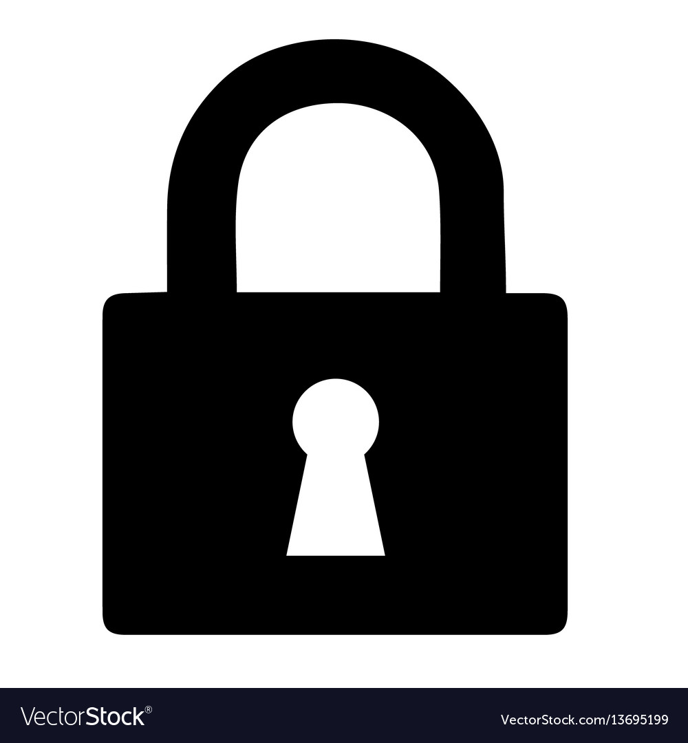 Black Lock Icon On White Background Royalty Free Vector