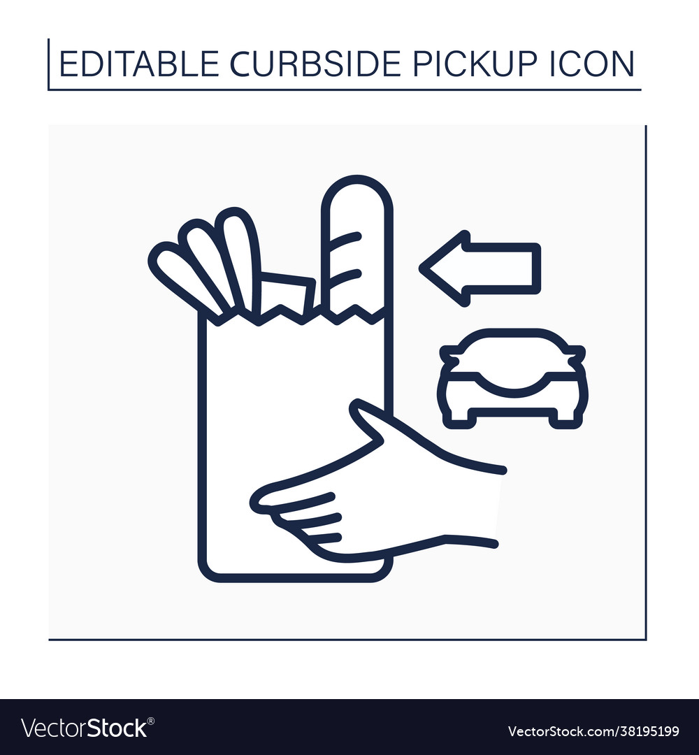Curbside Pickup Line Icon Royalty Free Vector Image