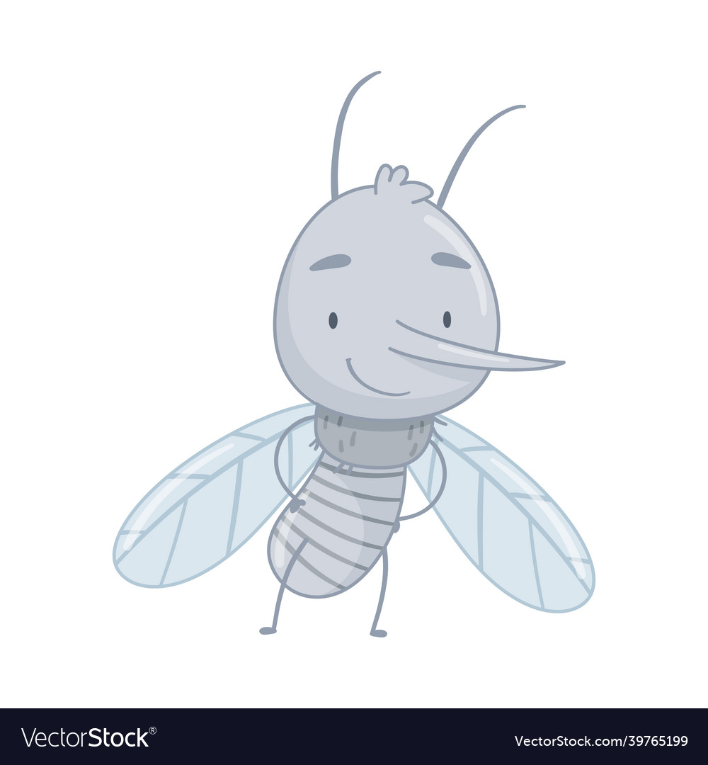 Cute baby mosquito adorable parasitic insect Vector Image