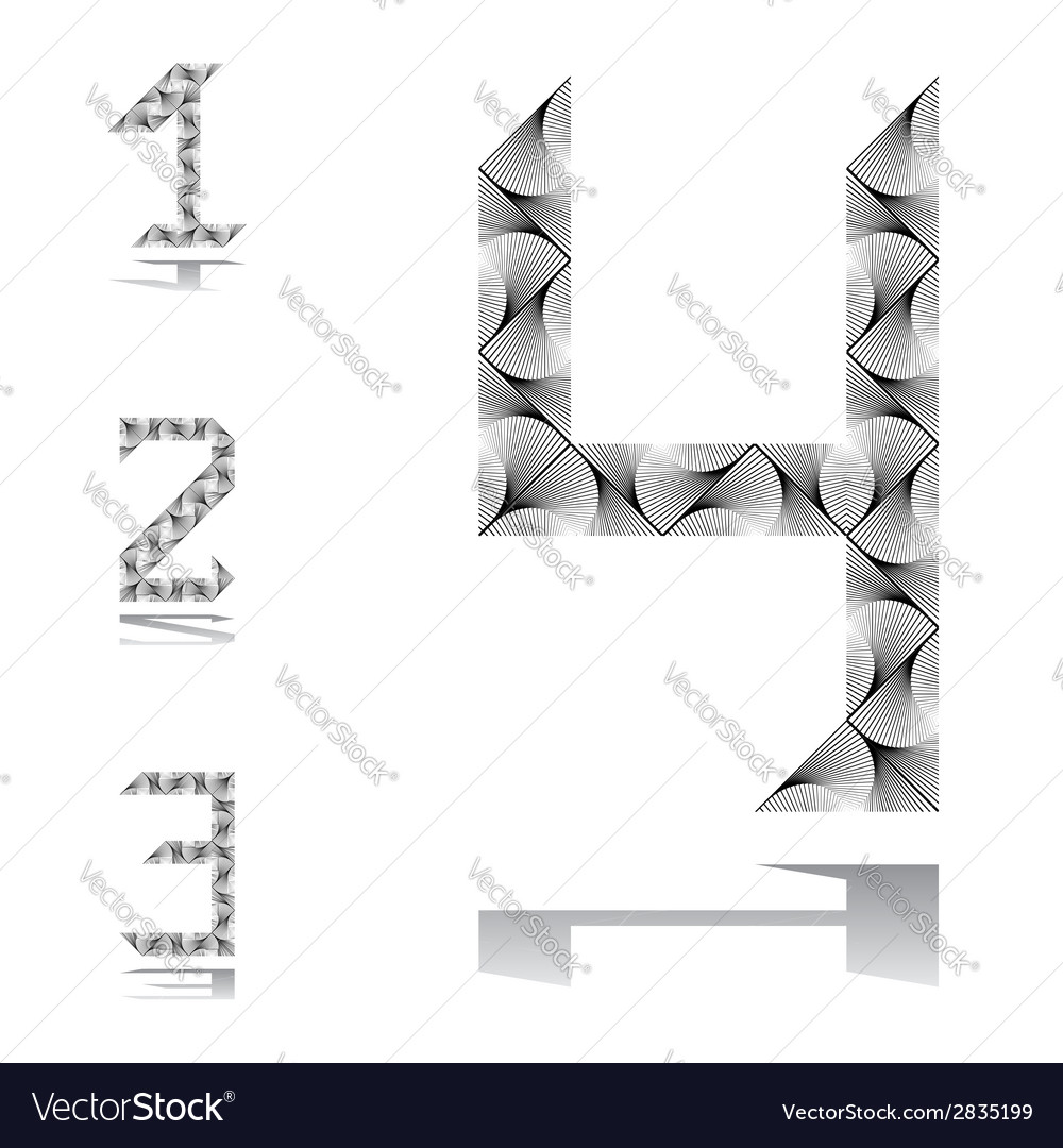 Design numbers set from 1 to 4