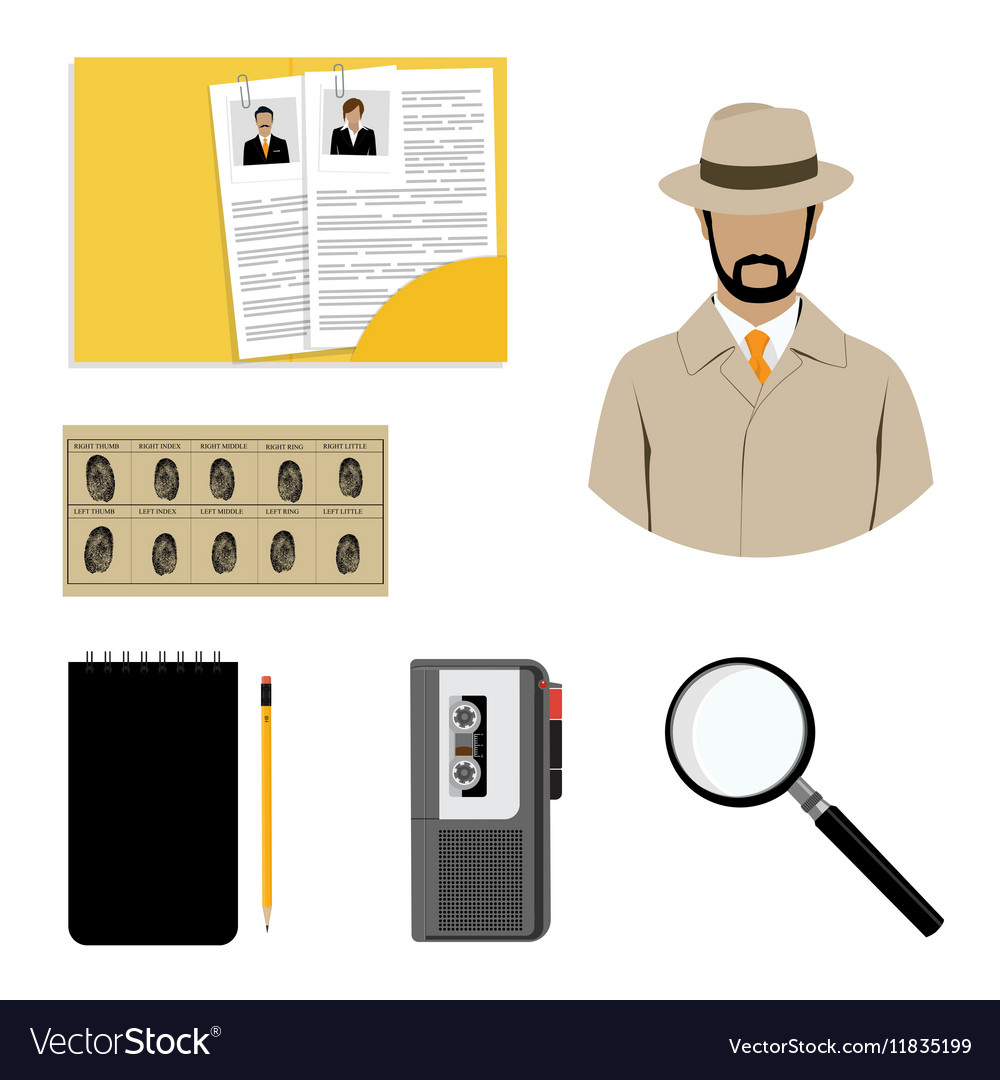 Detective Equipment Icon Set