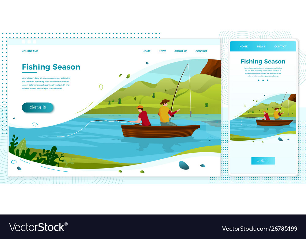 Fisherman father and son Royalty Free Vector Image