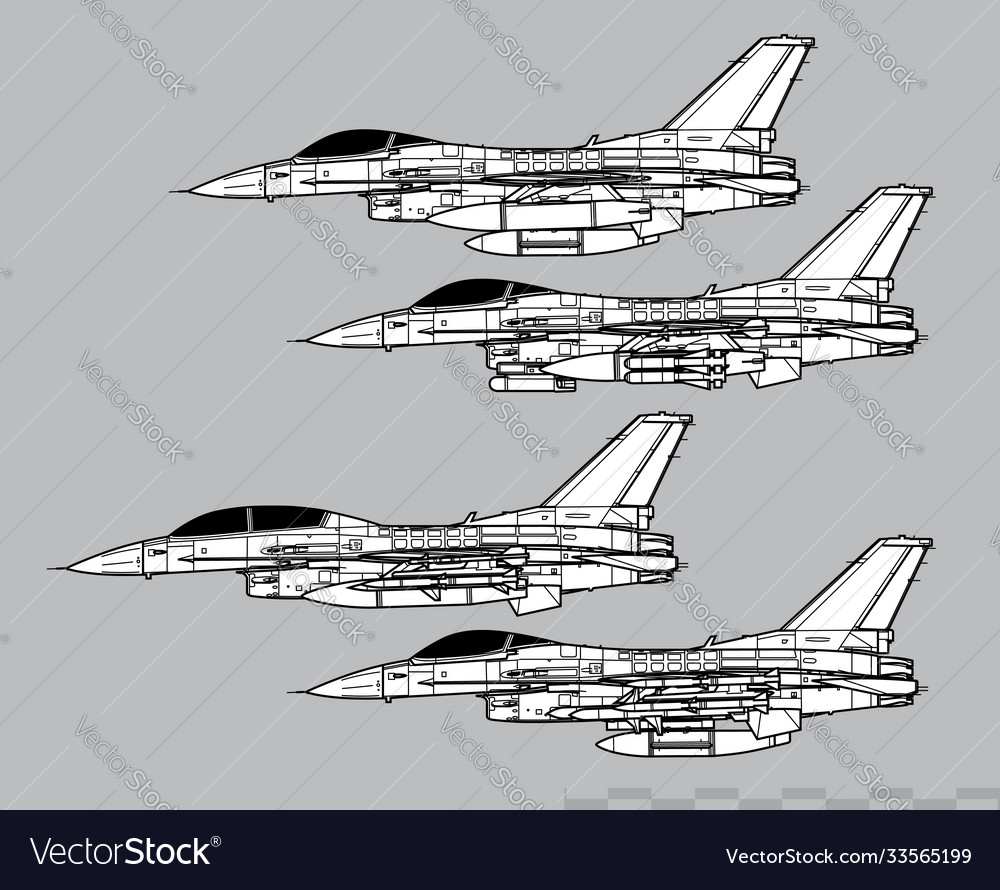 General dynamics f-16 fighting falcon Royalty Free Vector