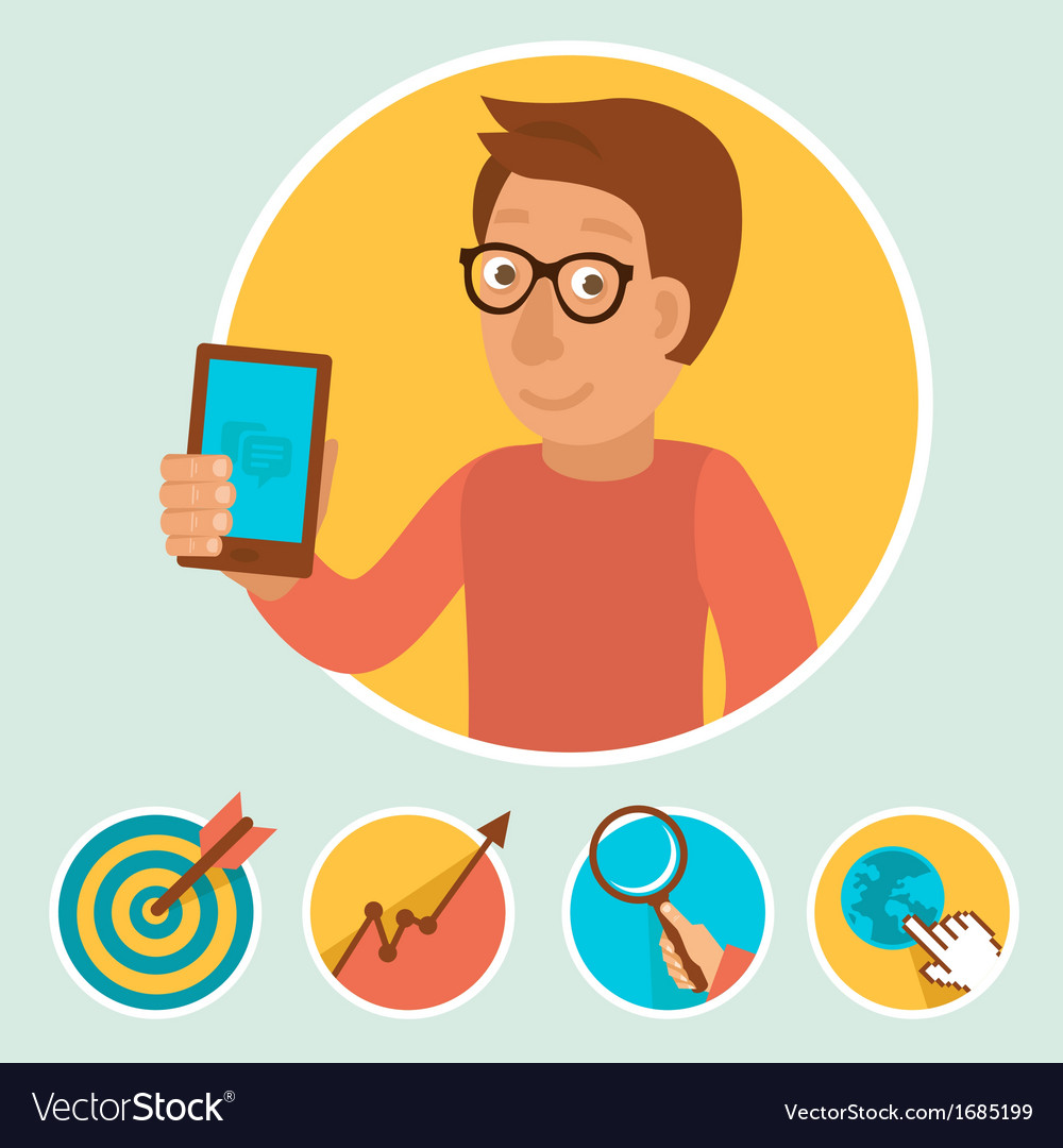 In flat style - manager and marketing icons Vector Image