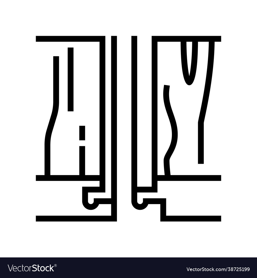 Modular floor puzzle line icon vector image Modular floor puzzle line icon
