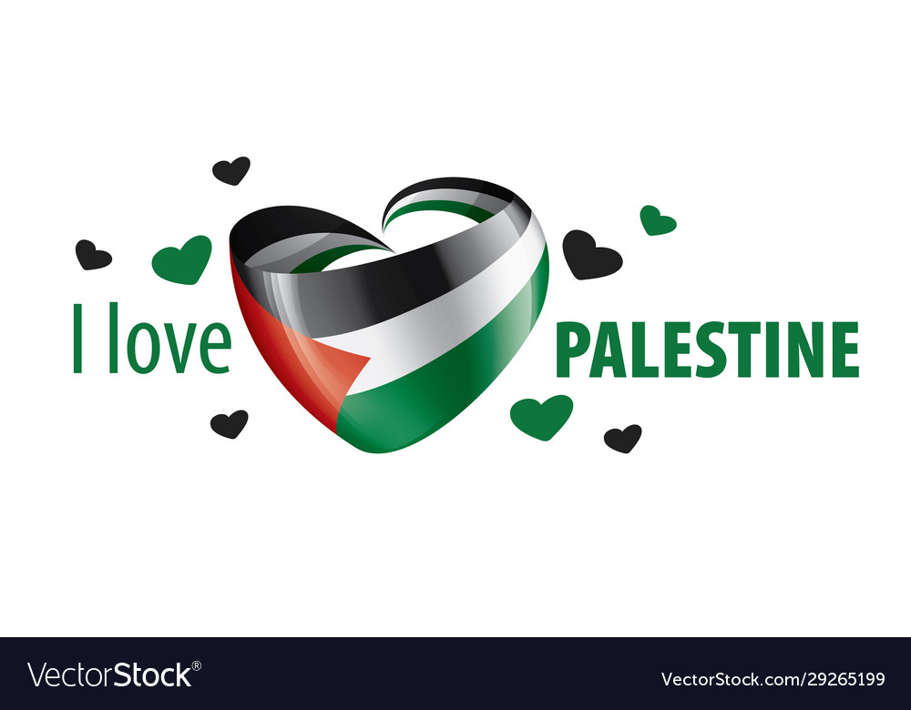 National flag palestine in shape a Royalty Free Vector Image