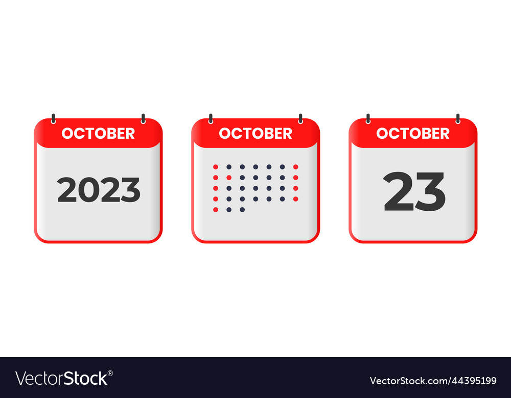 October 23 calendar design icon 2023