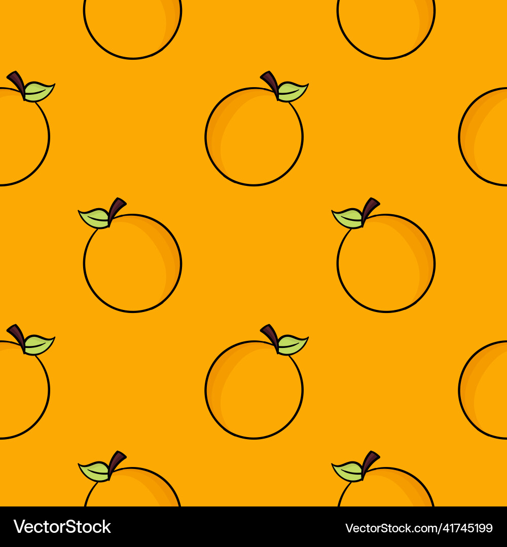 Orange hand drawn seamless pattern Royalty Free Vector Image