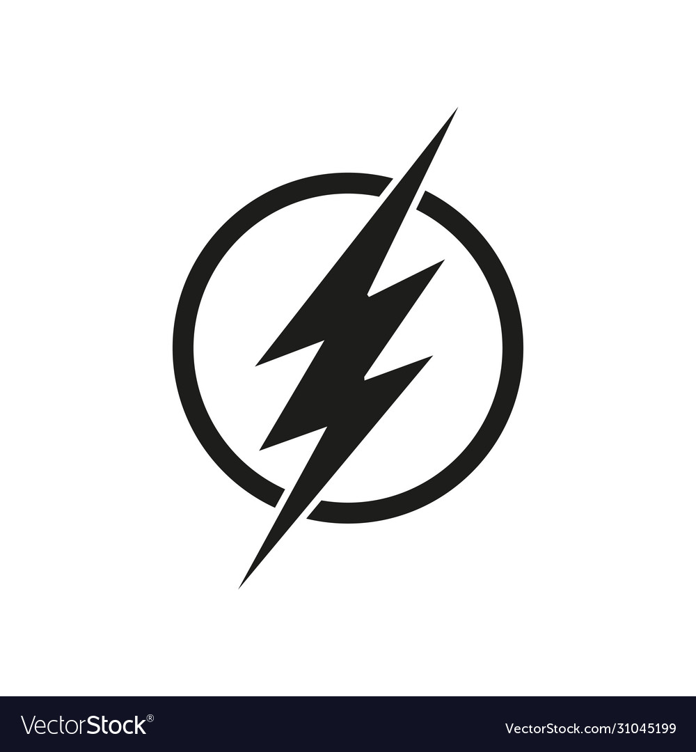 Power lightning icon isolate on white background vector image Power lightning icon isolate on white background