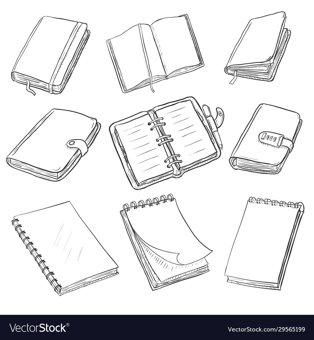 Set sketch notebooks Royalty Free Vector Image