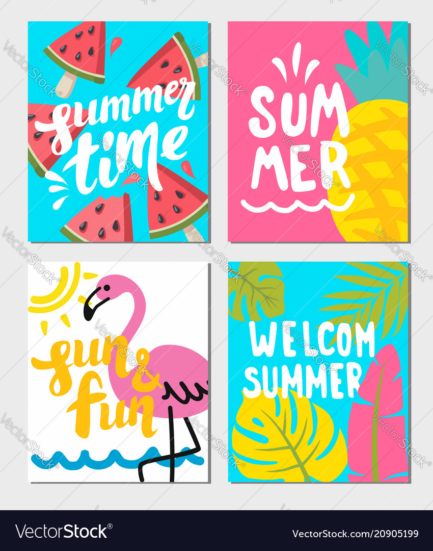 summer themed posters royalty free vector image