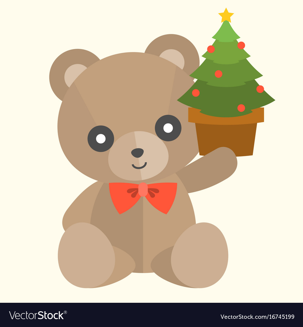 Teddy bear with present set 2 Royalty Free Vector Image