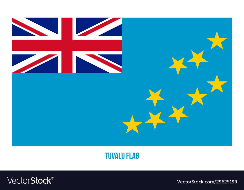 Tuvalu flag on white background national