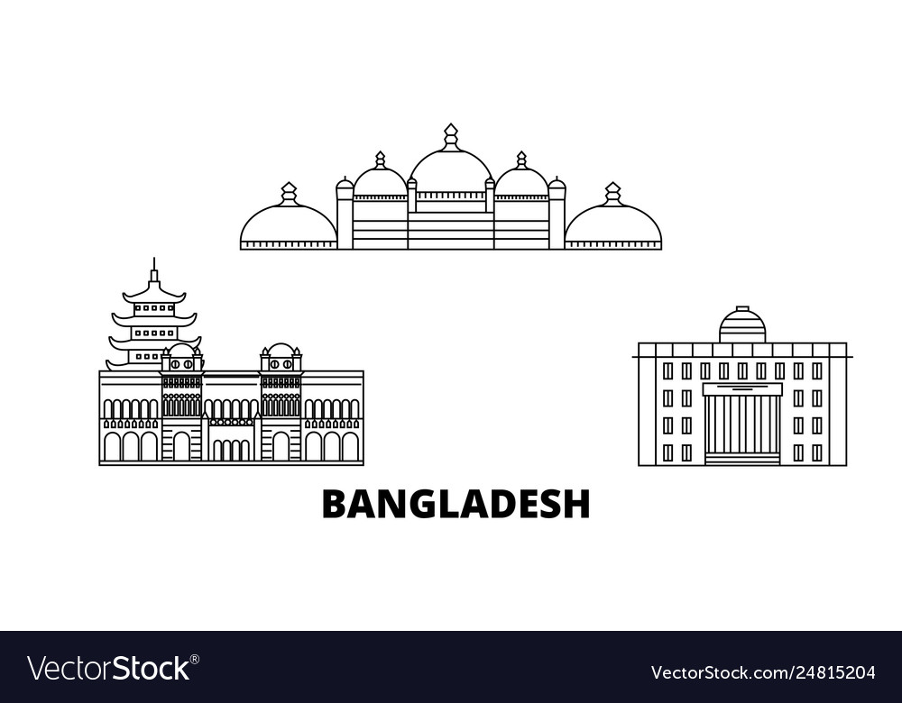 Bangladesh chittagong line travel skyline set