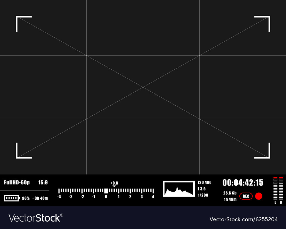 Camera viewfinder rec background focusing