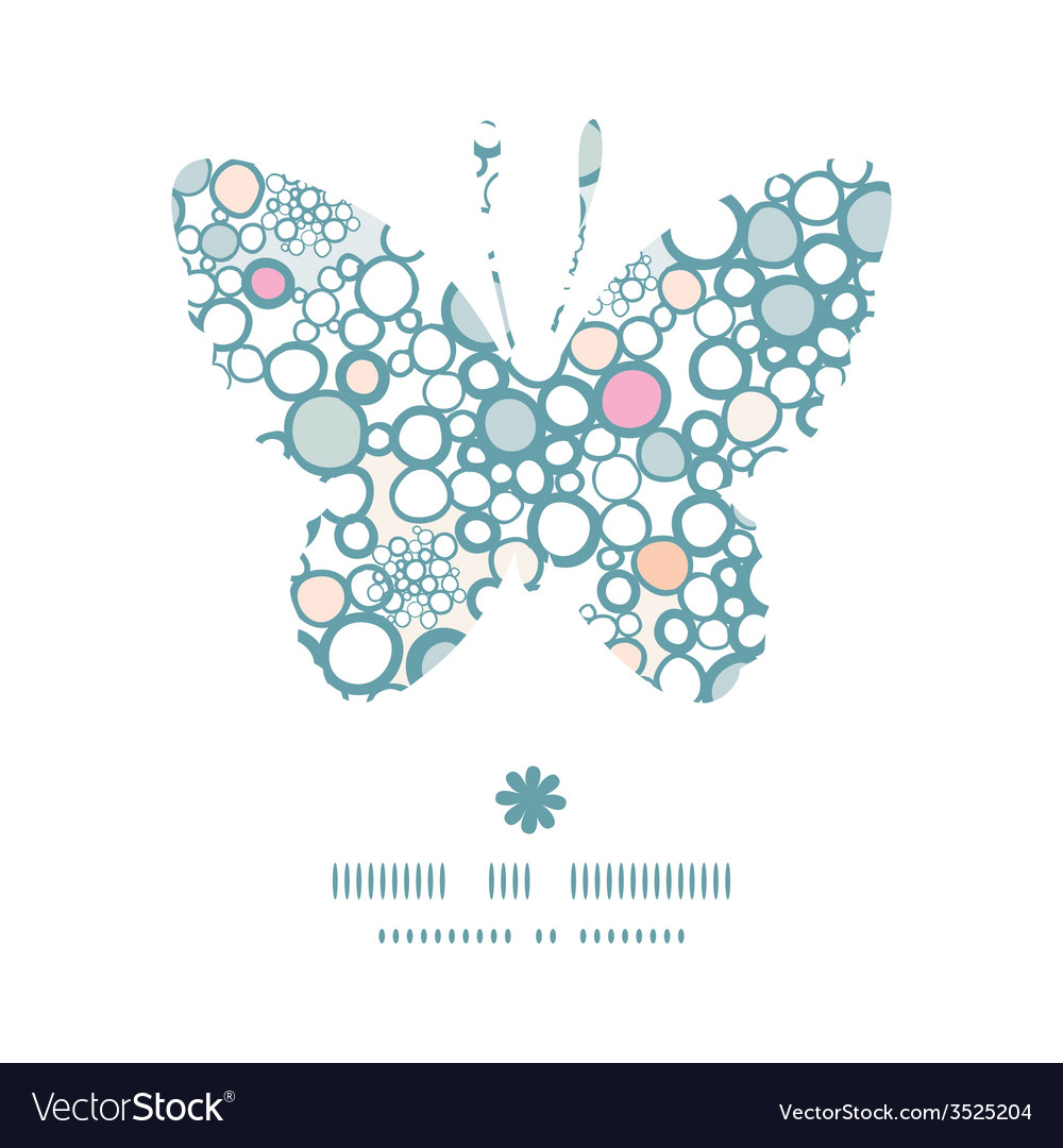 Colorful bubbles butterfly silhouette pattern