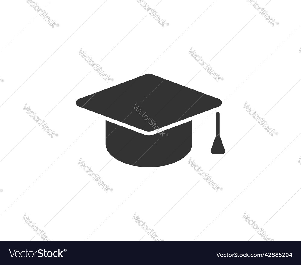 Education icon college cap or graduate hat Vector Image