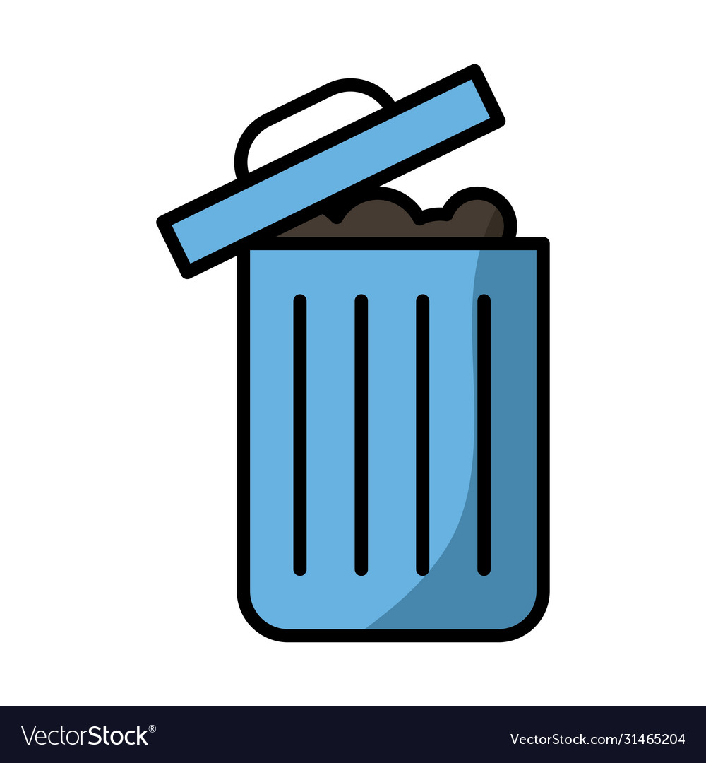 Garbage waste fill style icon Royalty Free Vector Image