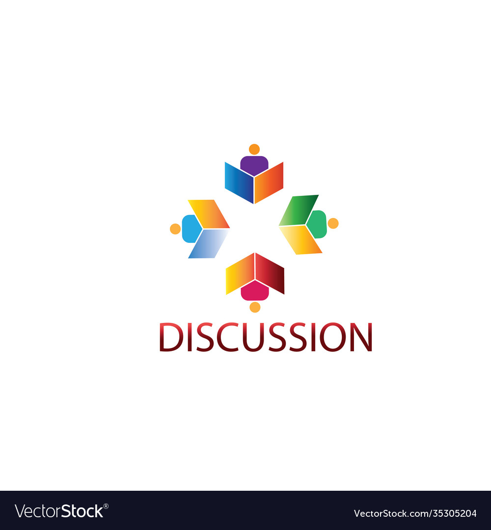 Logo discussion education colorful design Vector Image