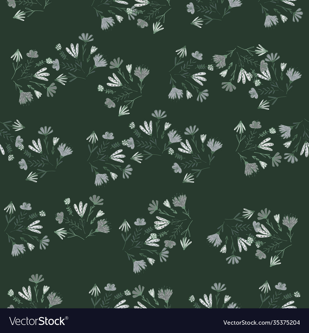Random seamless pattern with simple daisy flower vector image Random seamless pattern with simple daisy flower