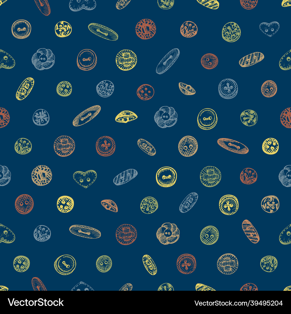 Seamless pattern with hand-drawn vintage sewing Vector Image