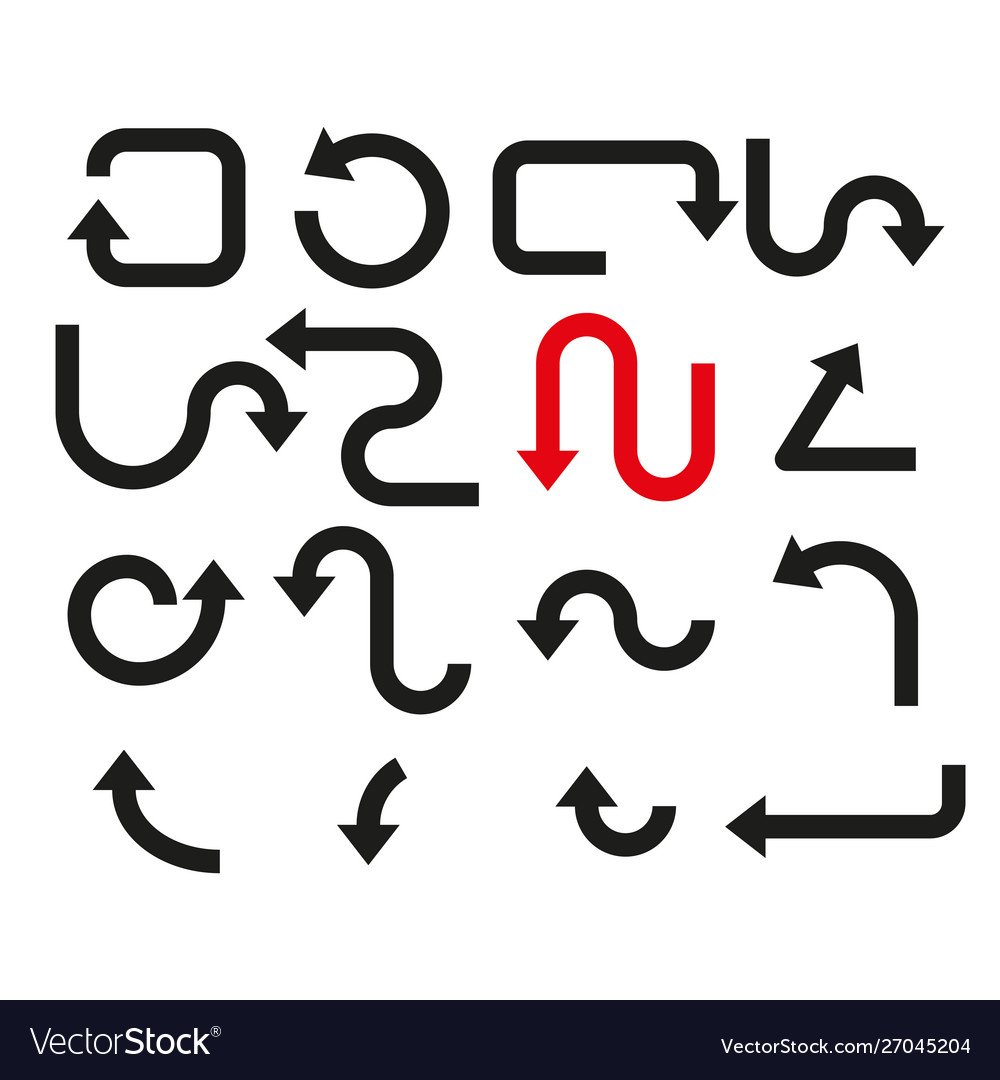 Set arrows simple vector image Set arrows simple