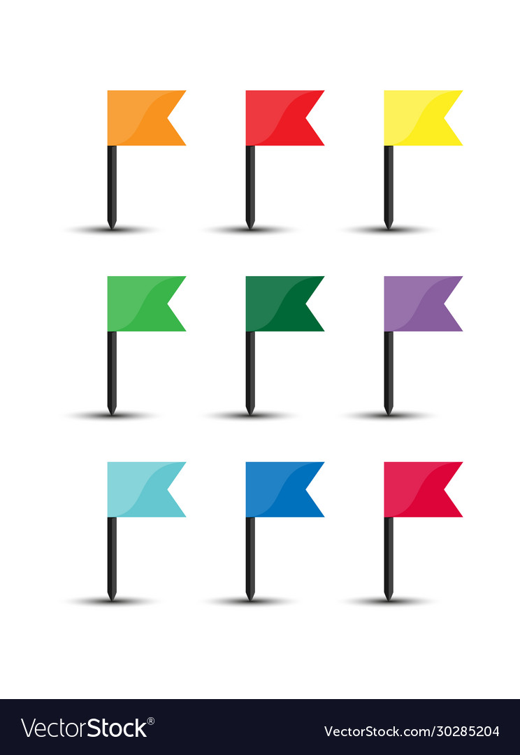 Legen Sie Kartenzeiger-Flags für Seiten vector image Legen Sie Kartenzeiger-Flags für Seiten