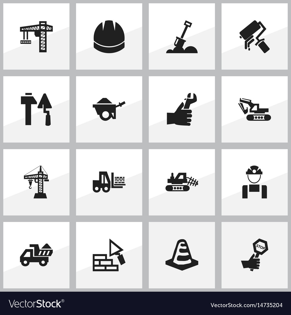 Set of 16 editable structure icons includes