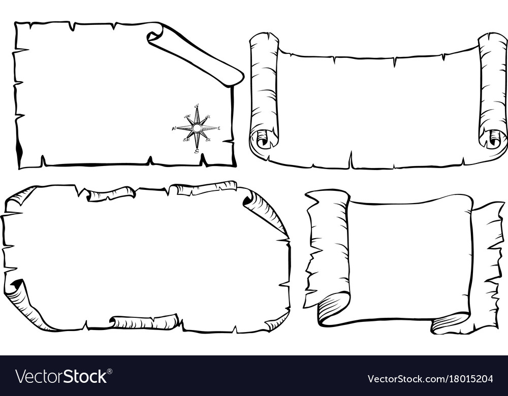Treassure map templates in four different styles