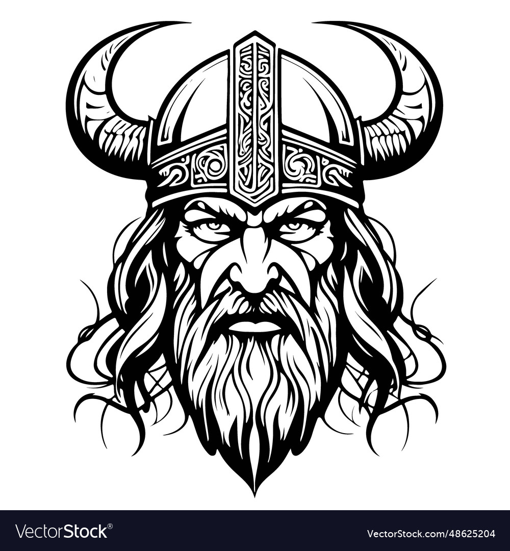 Wonderful lovely viking emblem logo art Royalty Free Vector