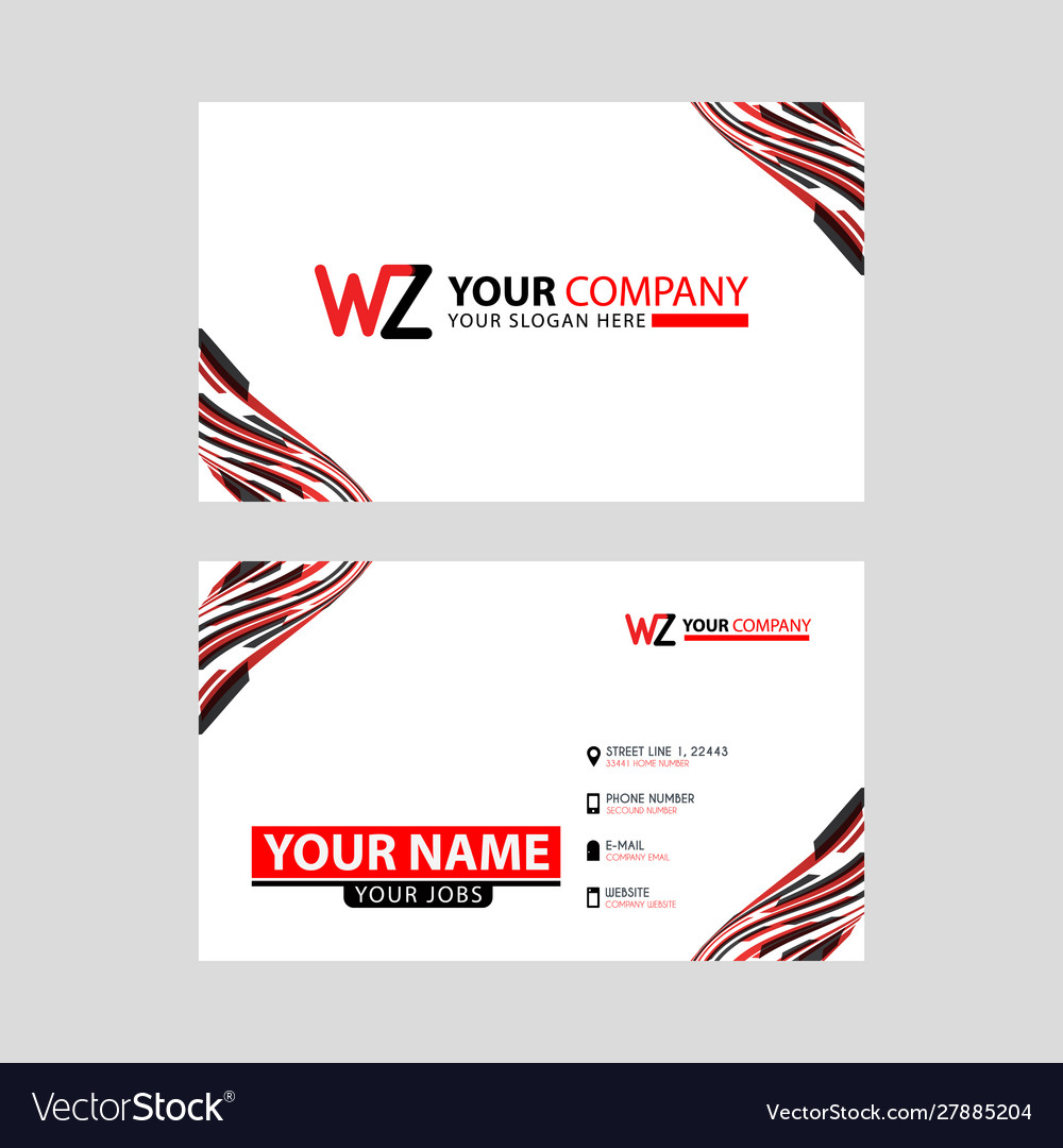 Wz logo letter with box decoration on edge vector image Wz logo letter with box decoration on edge