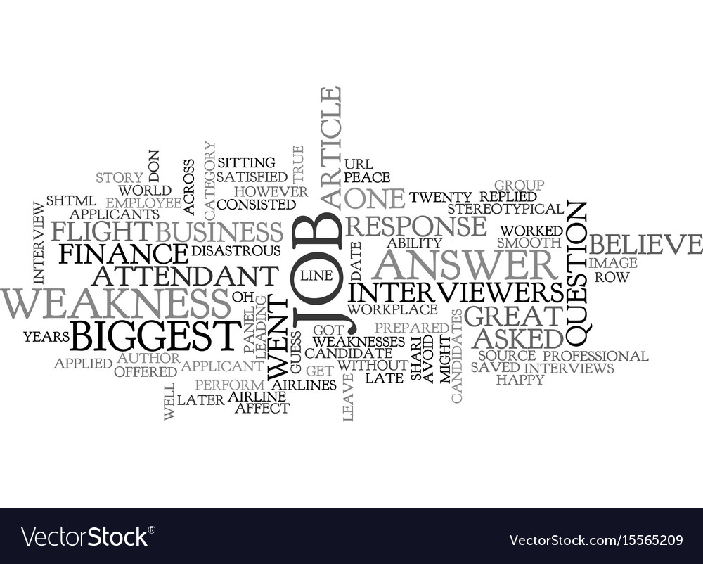 a great answer to what is your biggest weakness vector image biggest weakness interview answer