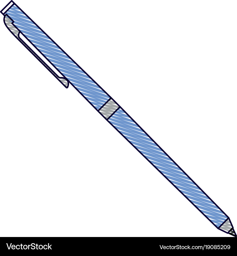 Classic ballpoint pen write supply office object Vector Image