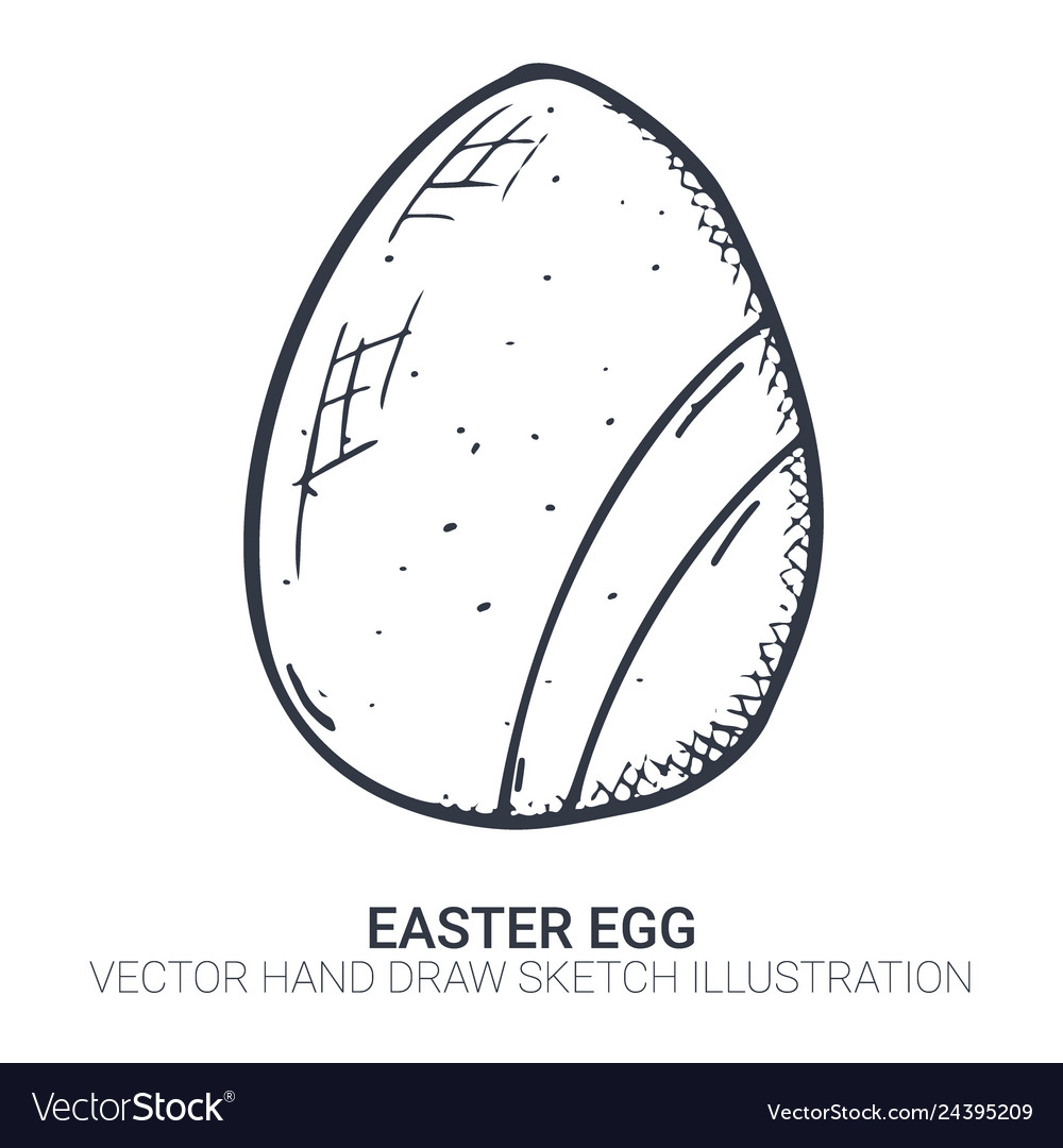 Easter Egg In Doodle Style Hand Drawn Royalty Free Vector