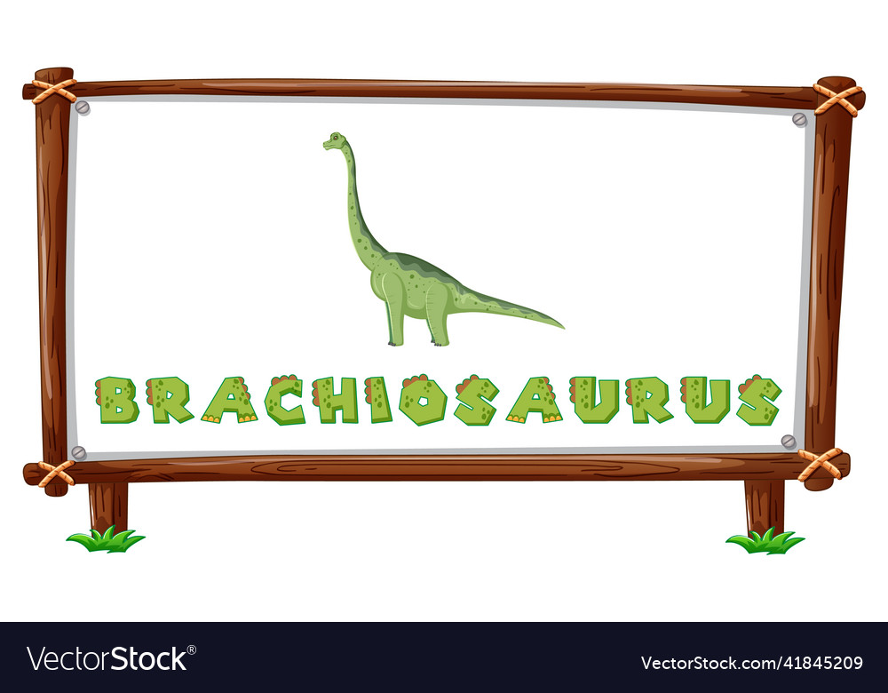 Frame template with dinosaurs and text vector image Frame template with dinosaurs and text