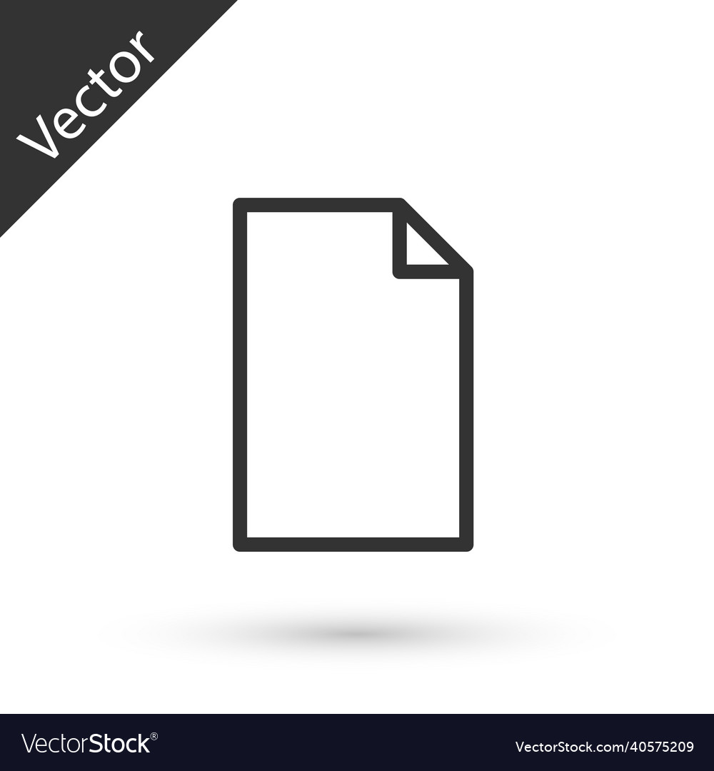 Grey line empty document icon isolated on white vector image Grey line empty document icon isolated on white