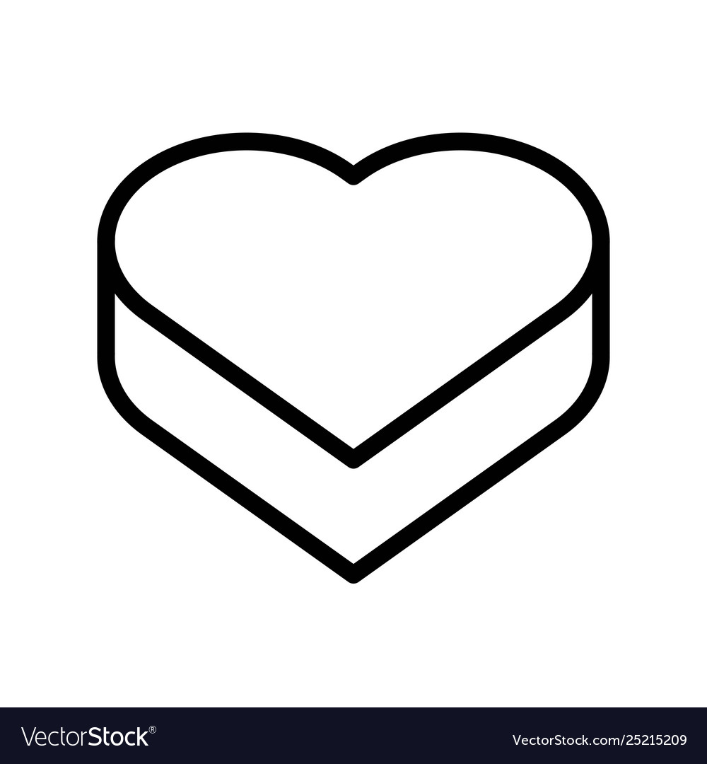 Heart box line style icon editable outline