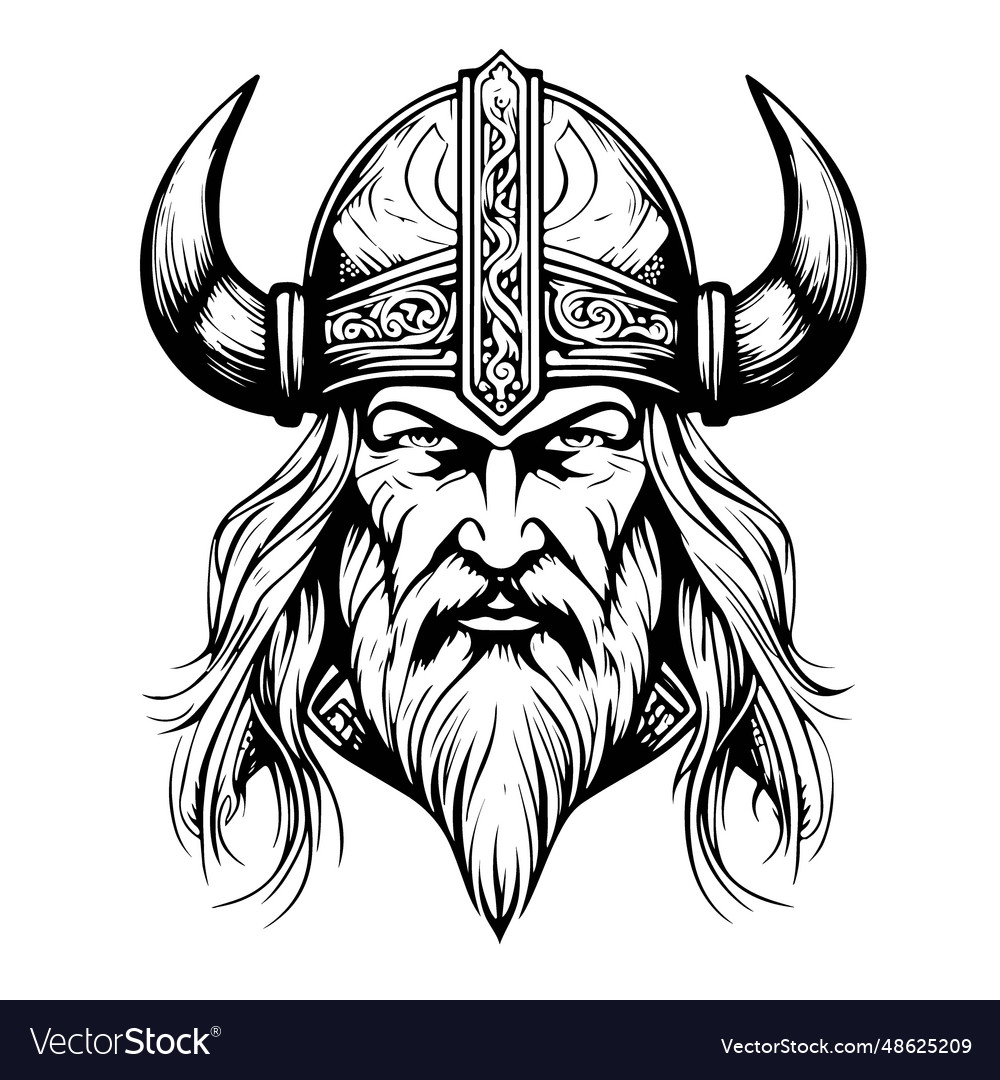 Incredible Lovely Viking Emblem Logo Art Vector Image