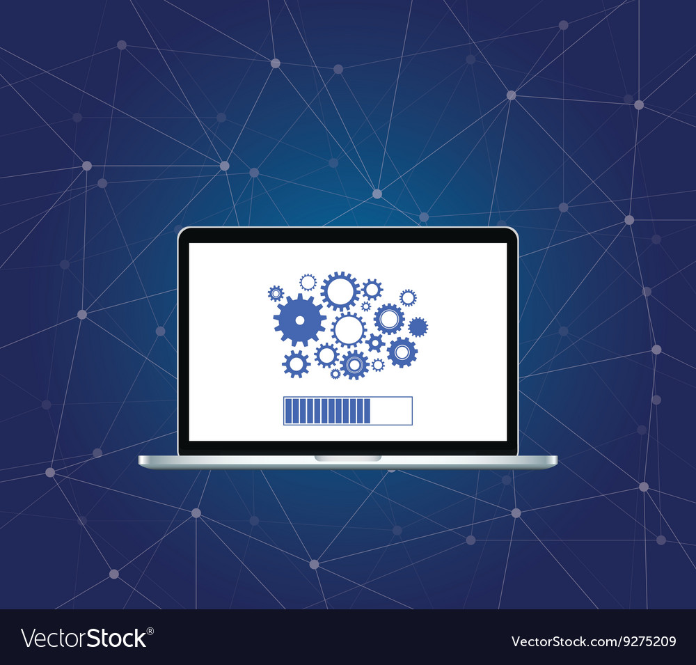 Install installing process with gear on screen
