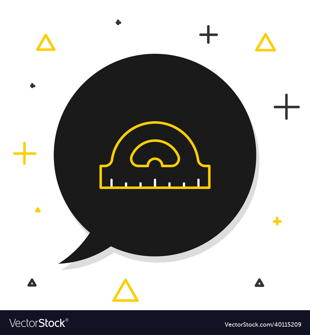 Line protractor grid for measuring degrees icon vector image Line protractor grid for measuring degrees icon