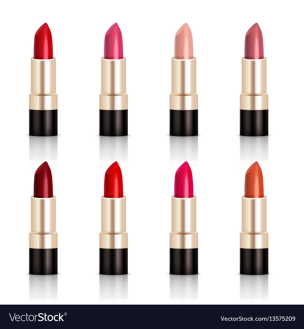 Lipstick assortment set Royalty Free Vector Image