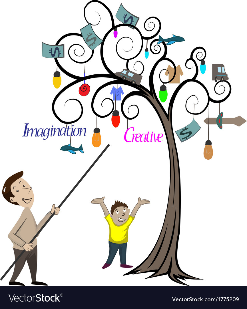 Man and child looking at the tree