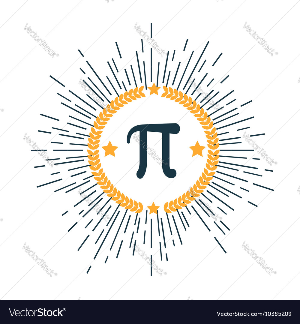 Mathematic pi icon flat