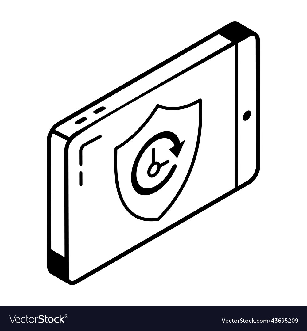 Modern line isometric icon of restore data