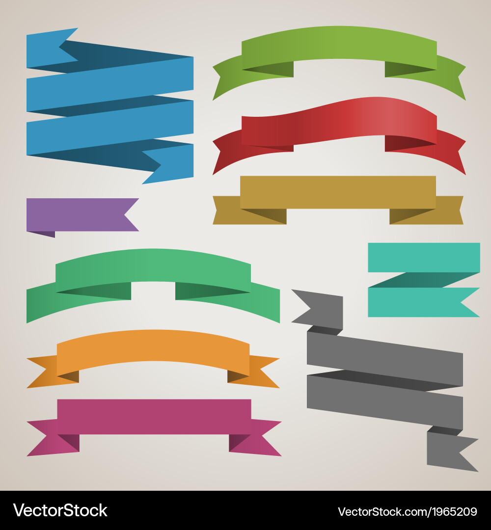 Set of retro ribbons Royalty Free Vector Image