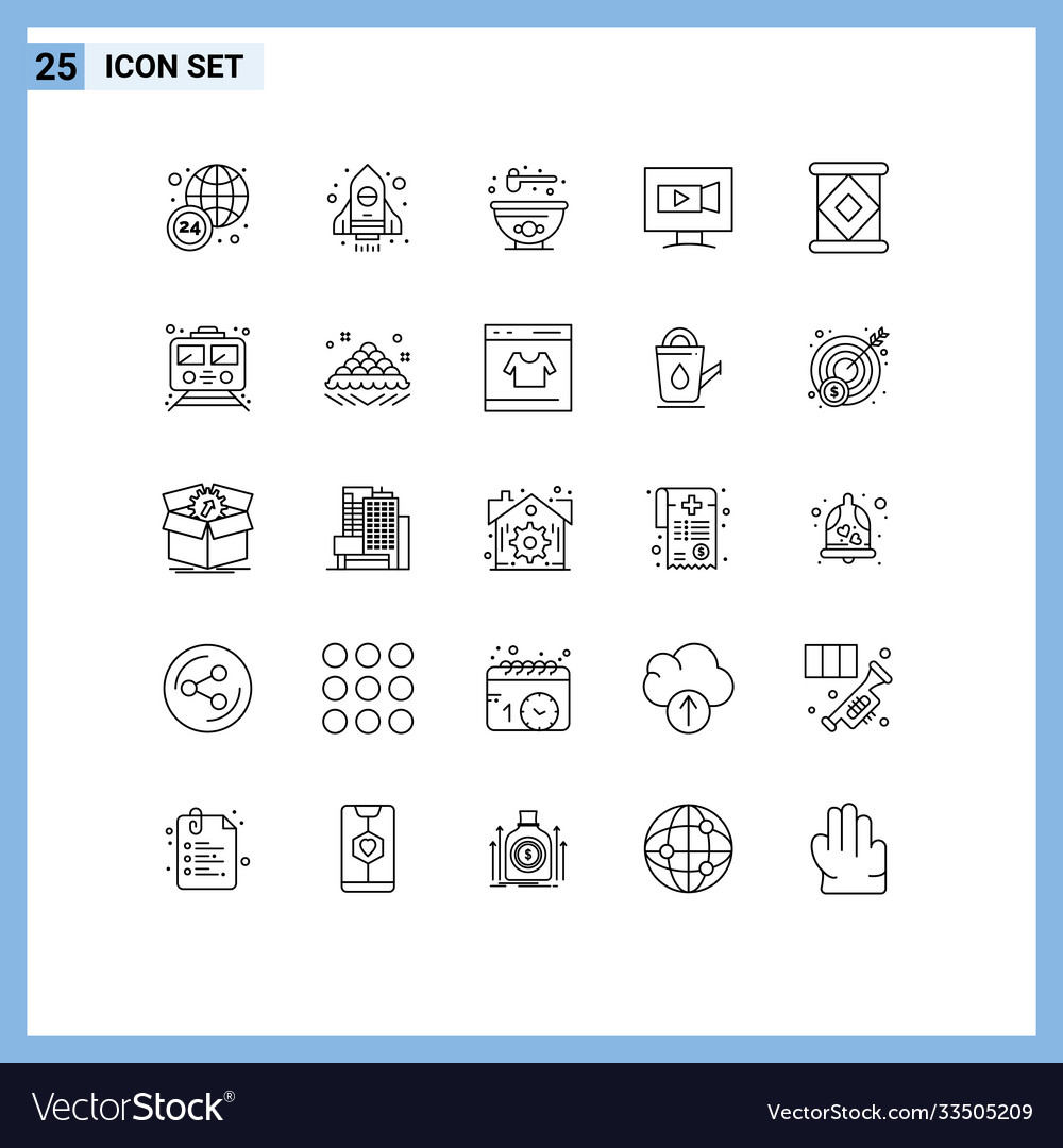 Stock icon pack 25 line signs and symbols