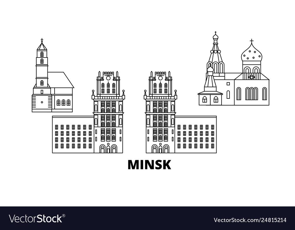 Weißrussland Minsk Linie Reise Skyline Set